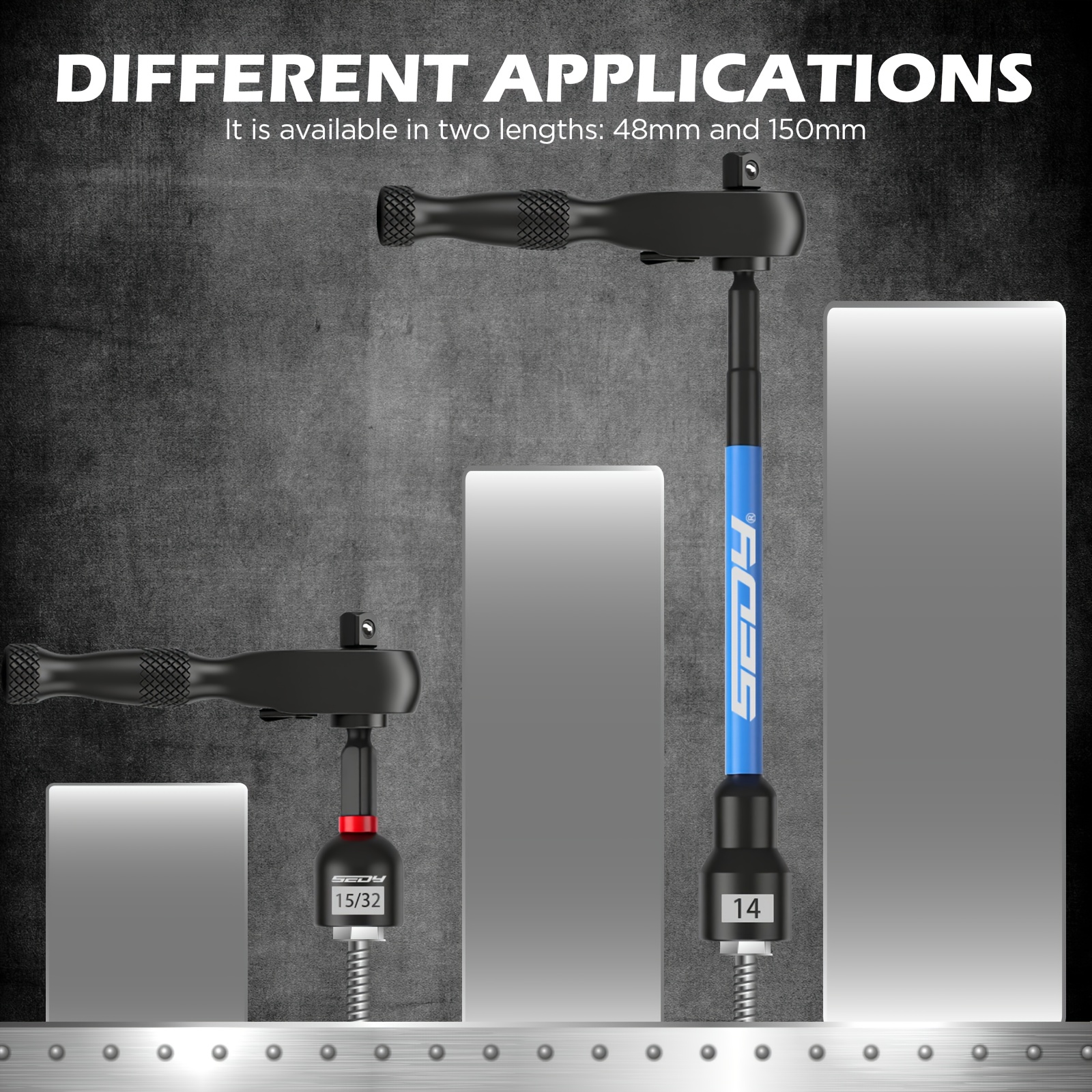 41  magnetic impact nut driver set metric sae with socket adapters bit holder wing nut driver sockets 2in 1 ratchet wrench Product details 5