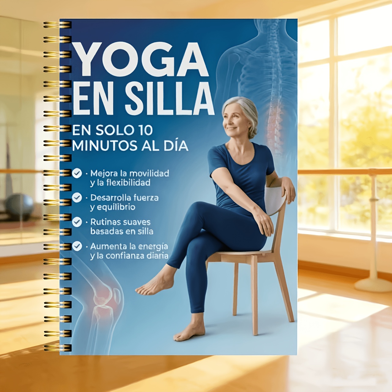 TEMU Spanish de Yoga en Silla Diario Necesario - Mejora la Movilidad y la Flexibilidad, y el , Ejercicio Basado en Silla Diseñado para Mayores, a