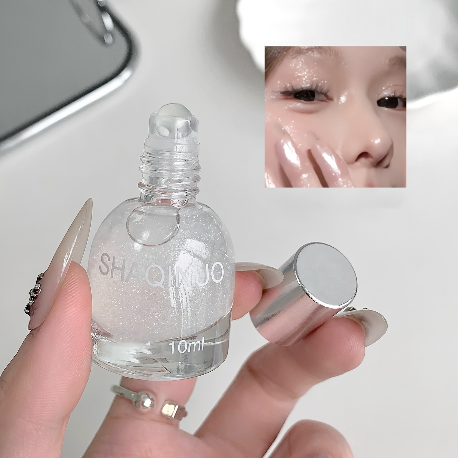 Image of Shining Crushed Diamond Eyeshadow Highlighter Liquid, Sparkling Crushed Diamonds, Body Highlighter Glitter, Light And Delicate, Shiny Glitter Powder, Stage Makeup, Holiday Gift