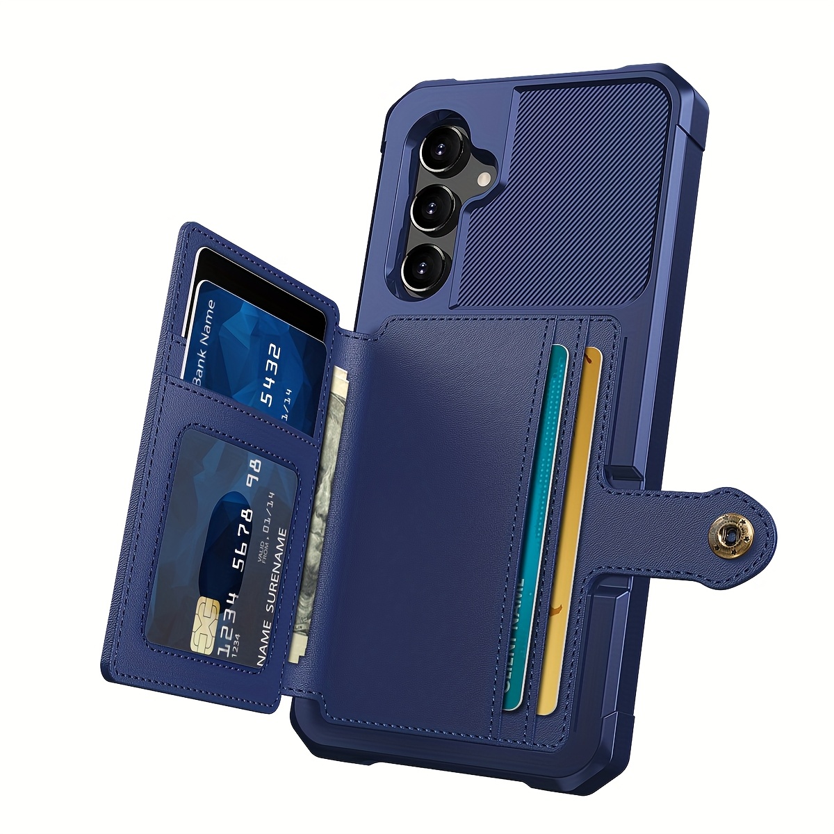 ZM03 Card Holder Faux Leather Case for 5G 5G Mobile Phone, with Card Slot, Compatible with Magnetic Car Mount, Heavy Duty Shockproof Durable Soft TPU Back Faux Leather Flip Wallet Cover - Image 50