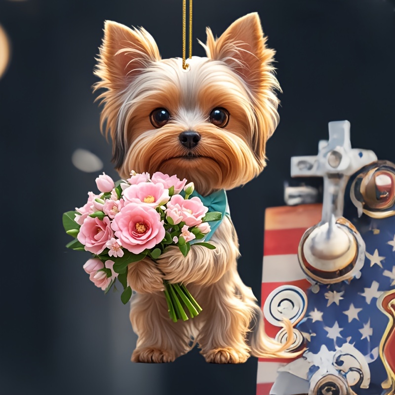 

Yorkie Dog Acrylic Pendant - 2d Keychain & Car Decor Charm, Accessory For Bags, Wallets & Trees, Dog Accessories