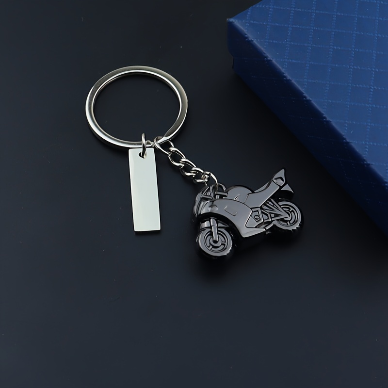 TEMU Custom Zinc Alloy Motorcycle Keychains - , Black , Personalized Engraving