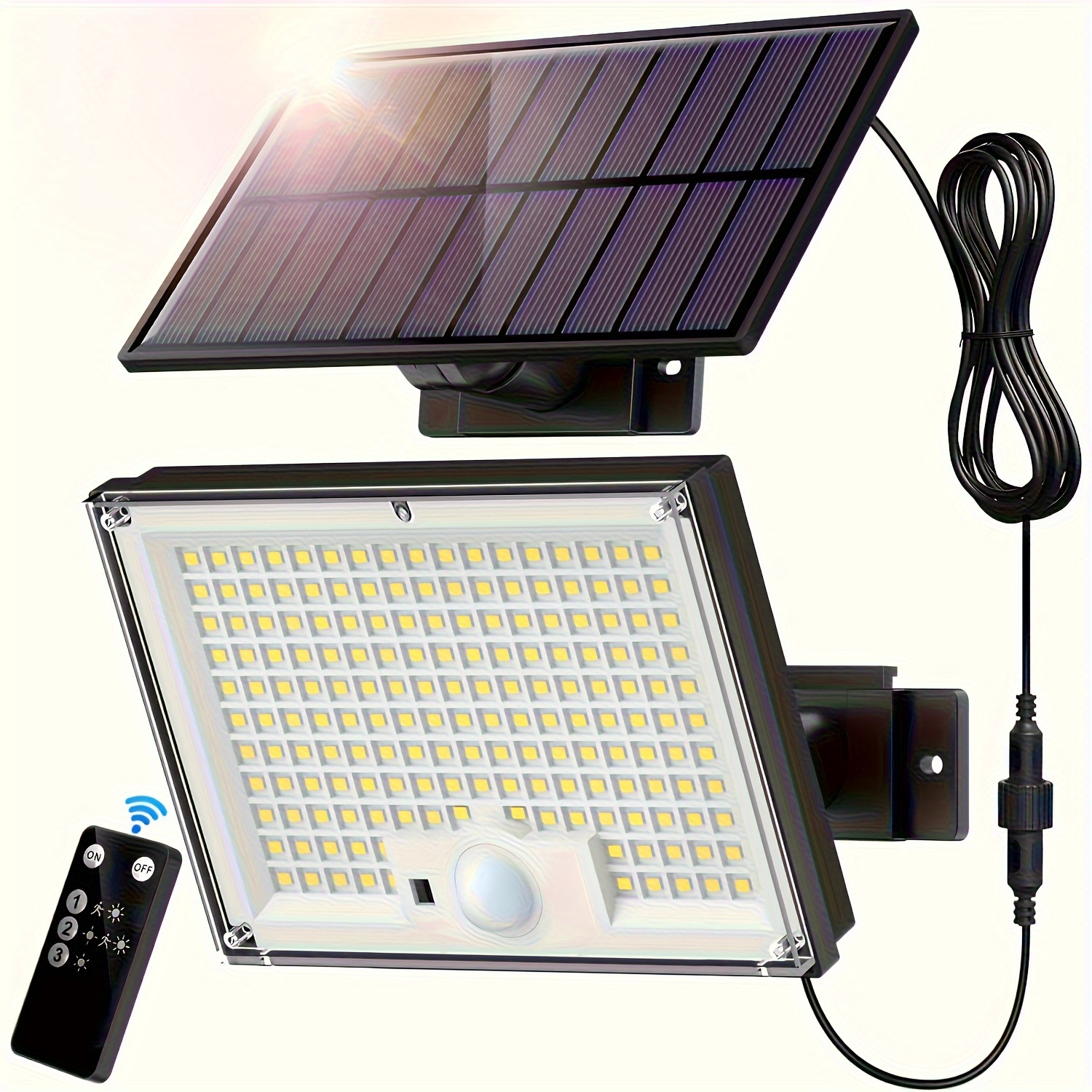 Image of 1/2pcs Solar Outdoor Lights, Motion Sensor Security Led Lights Dusk To Dawn, 2in 1 Solar Flood Lights, Ip65, For Yard Driveway Lighting, (172pcs Led Solar Flood Lights)