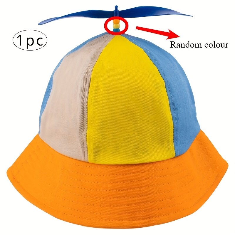 1pc Funny Teen Propeller Hat Fisherman Hats Baseball Cap with Propeller  Rainbow, Funny Hat, Funny Bucket Hat