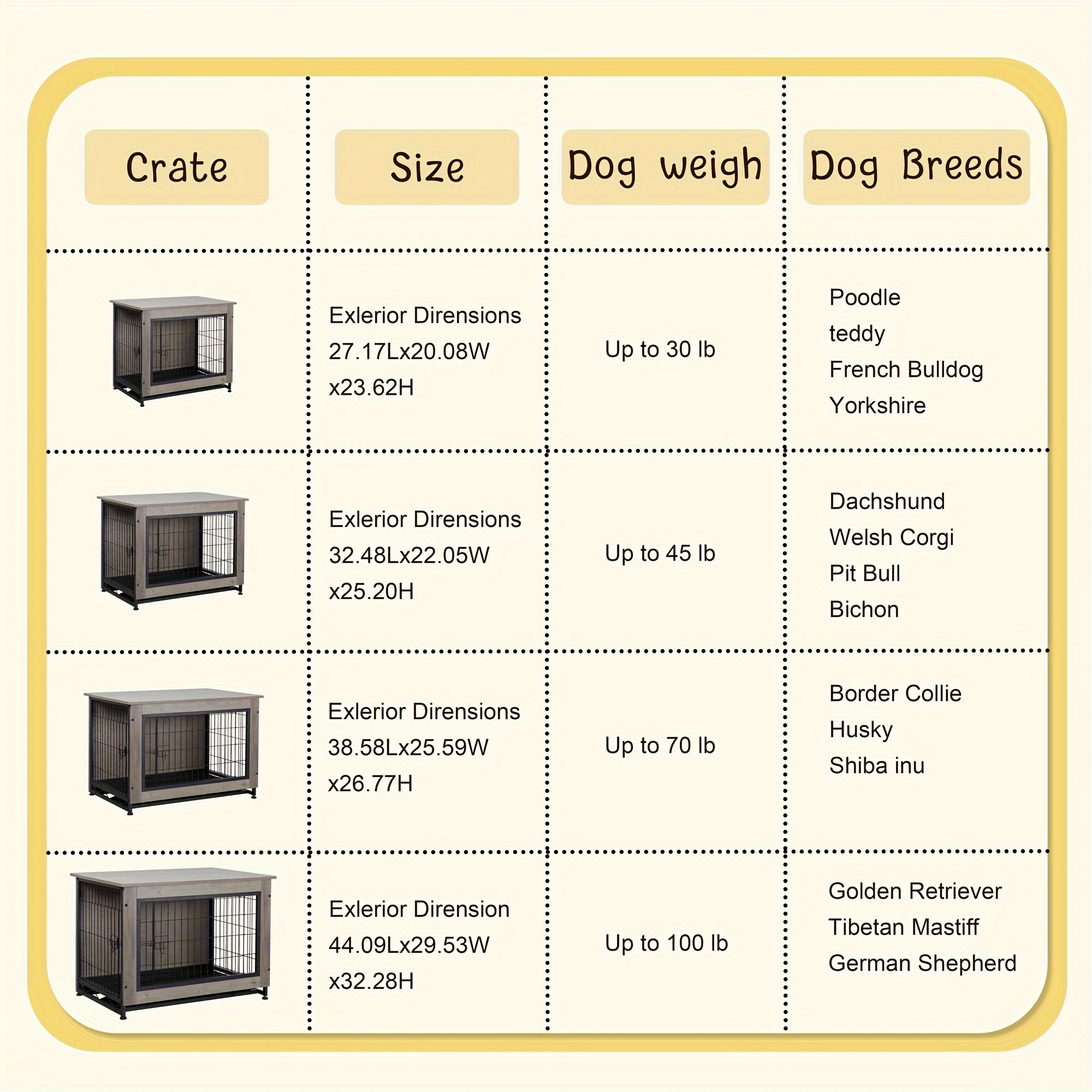 FUFU&GAGA 71 in. Large Dog Crate Furniture for 2 Dogs, Heavy-Duty Wooden Dog Kennel with Trays and Divider for Large Medium Dogs YLM-AMKF150171-01 - The Home Depot