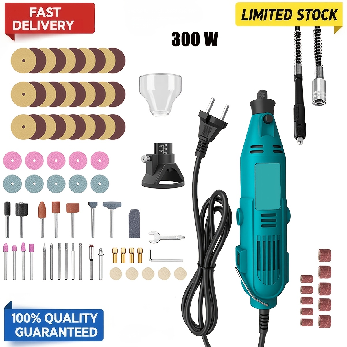 -one Corded Diy Tool Set For Woodworking & Metalworking: 200w Electric Sander/drill, Rotary Tool With 80 Accessories - Ideal For Sanding, Polishing, Drilling, Etching & Engraving Projects