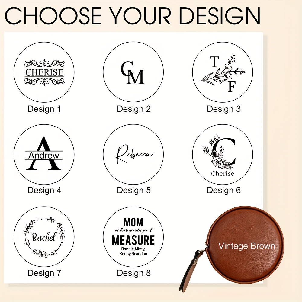 TEMU Personalized Leather Retractable Tape Measure, Custom Name Pocket Tape Measure, Measuring Tape With Leather Cover, Portable Measuring Tape, Gift