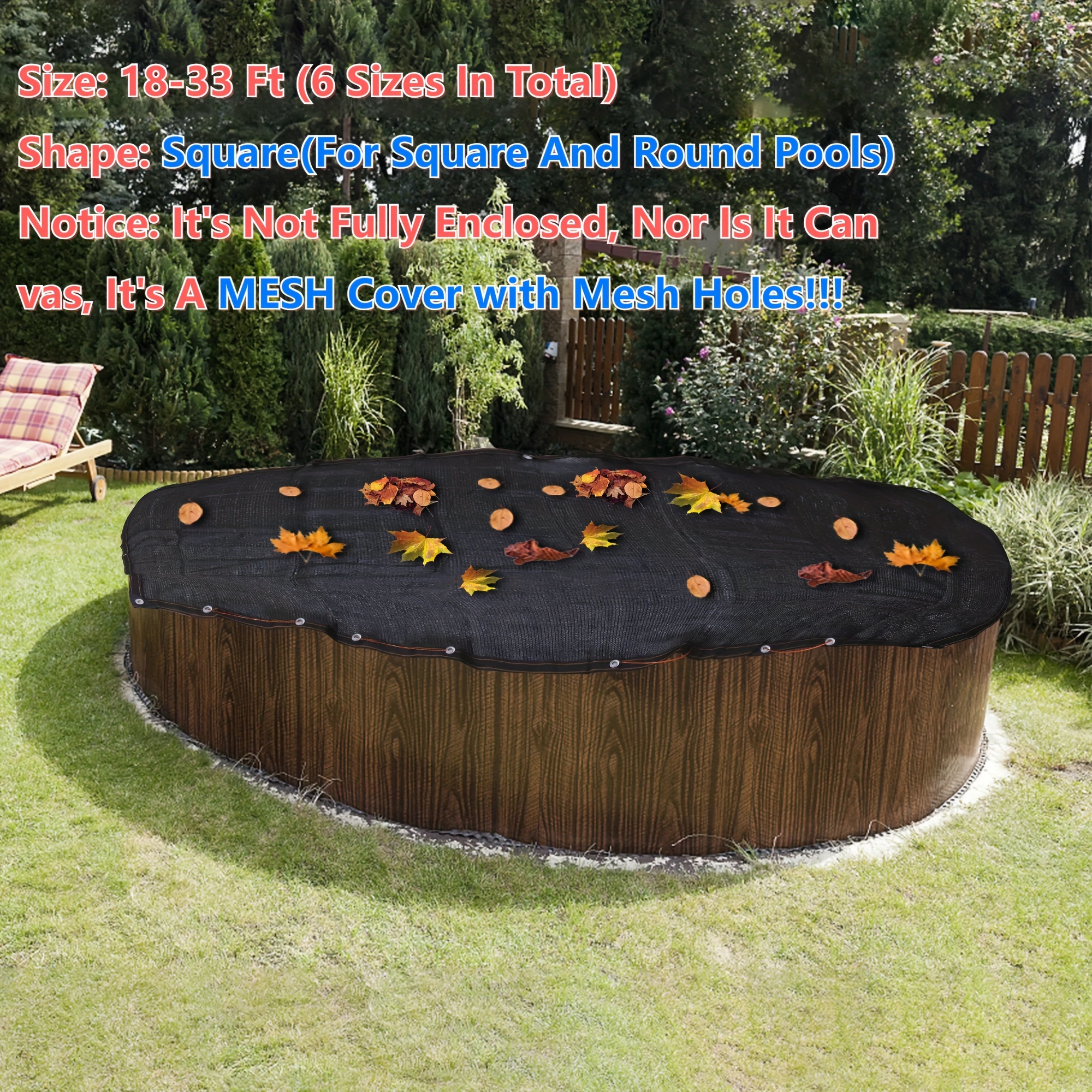 

18-30ft Round For , , Swimming , Swimming , Thickened /tear-/uv //dustproof/snowproof/low