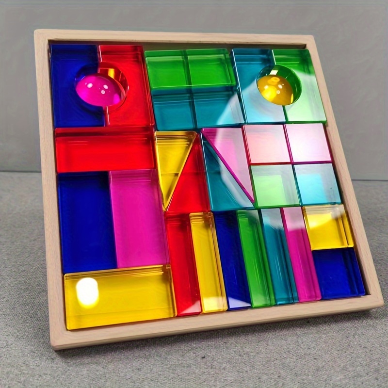 Produktbild von Acryl Baustein Hoch Transparentes Würfels Pielzeug Regenbogen Transparenter Edel