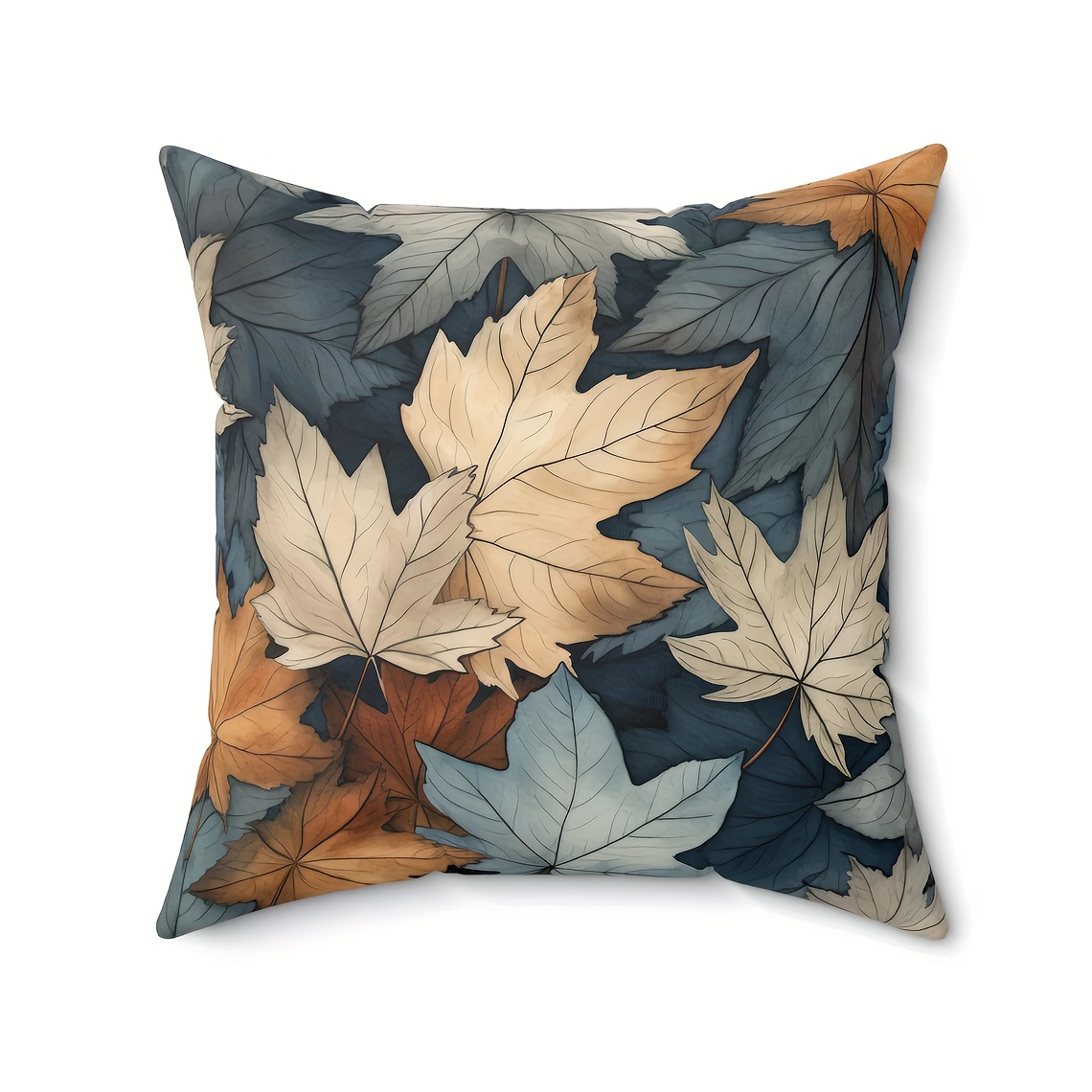 

1pc, Short Plush Decor Pillowcase, Autumn Leaves Decor, Nature, Neutral Home Decor, Single-sided Printing, 18inch*18inch, Suitable For Sofa, Living Room, Bedroom Home Decoration, No Pillow Core