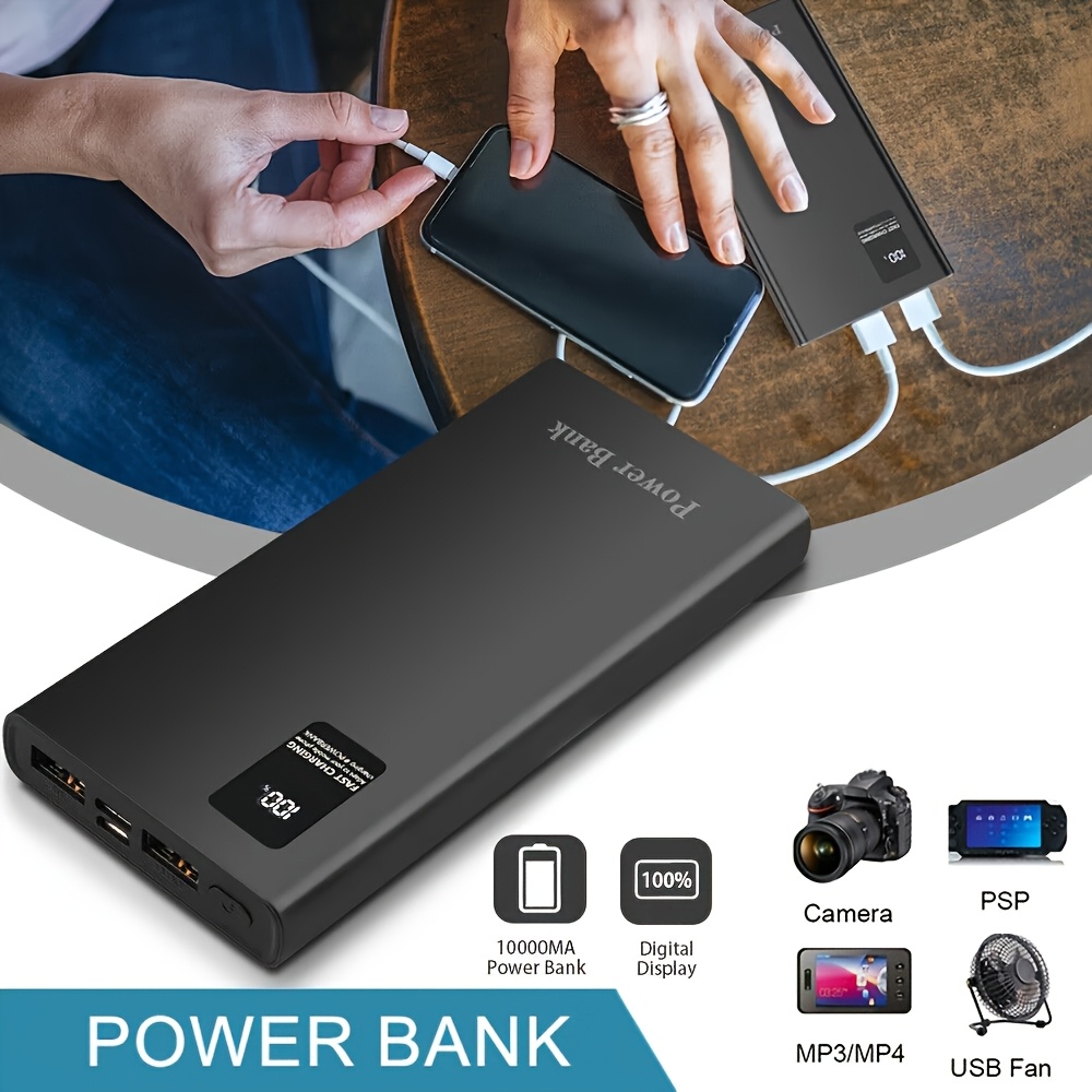 

Power Bank Portable Charger 10000mah - Portable Phone Charger Usb C External Battery Pack With Led Display For Iphone, Samsung, Tablets