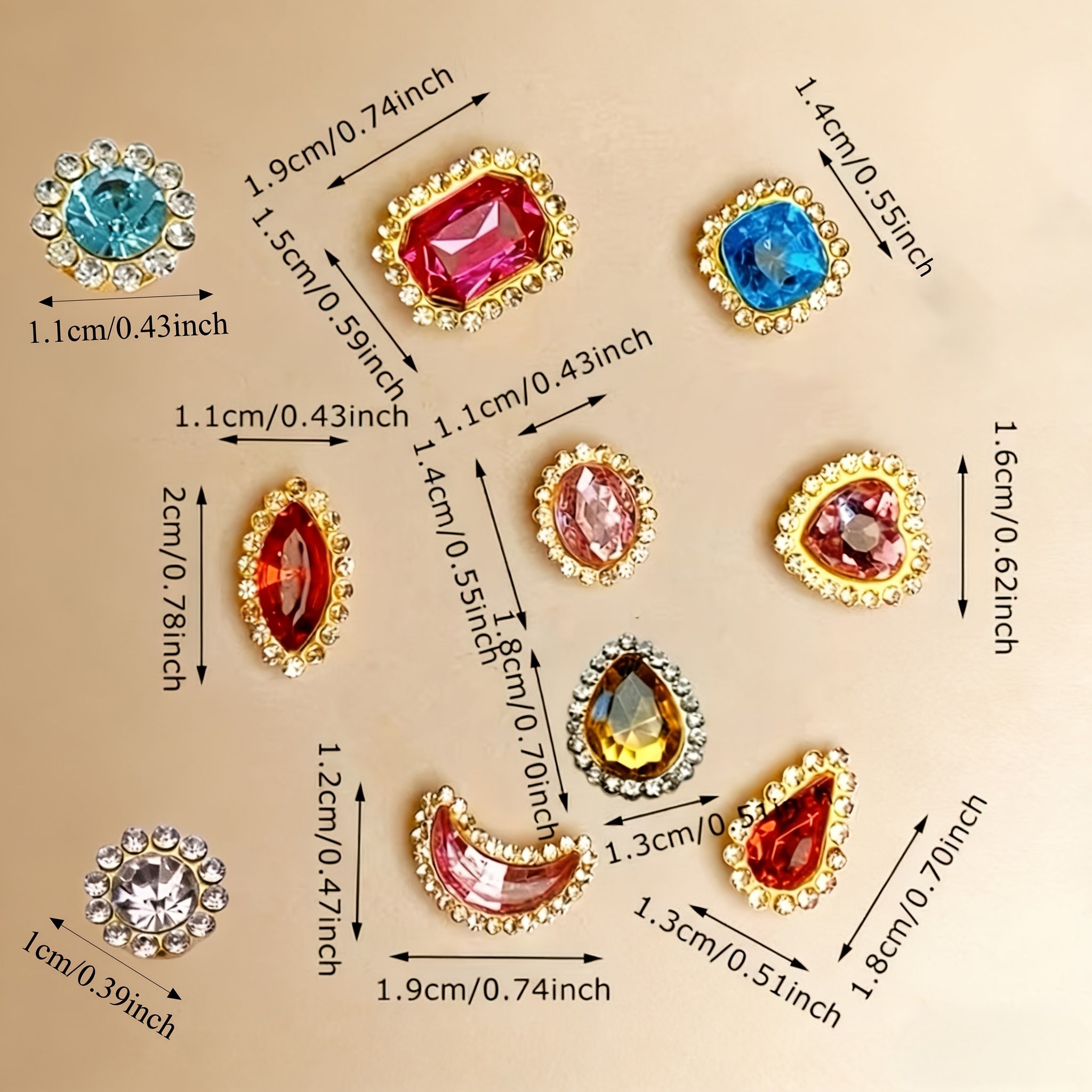 TEMU 60 Color Hand-sewn Drill Rhinestone Clothing Clothing Shoes And Hats Bags Diy Material Jewelry