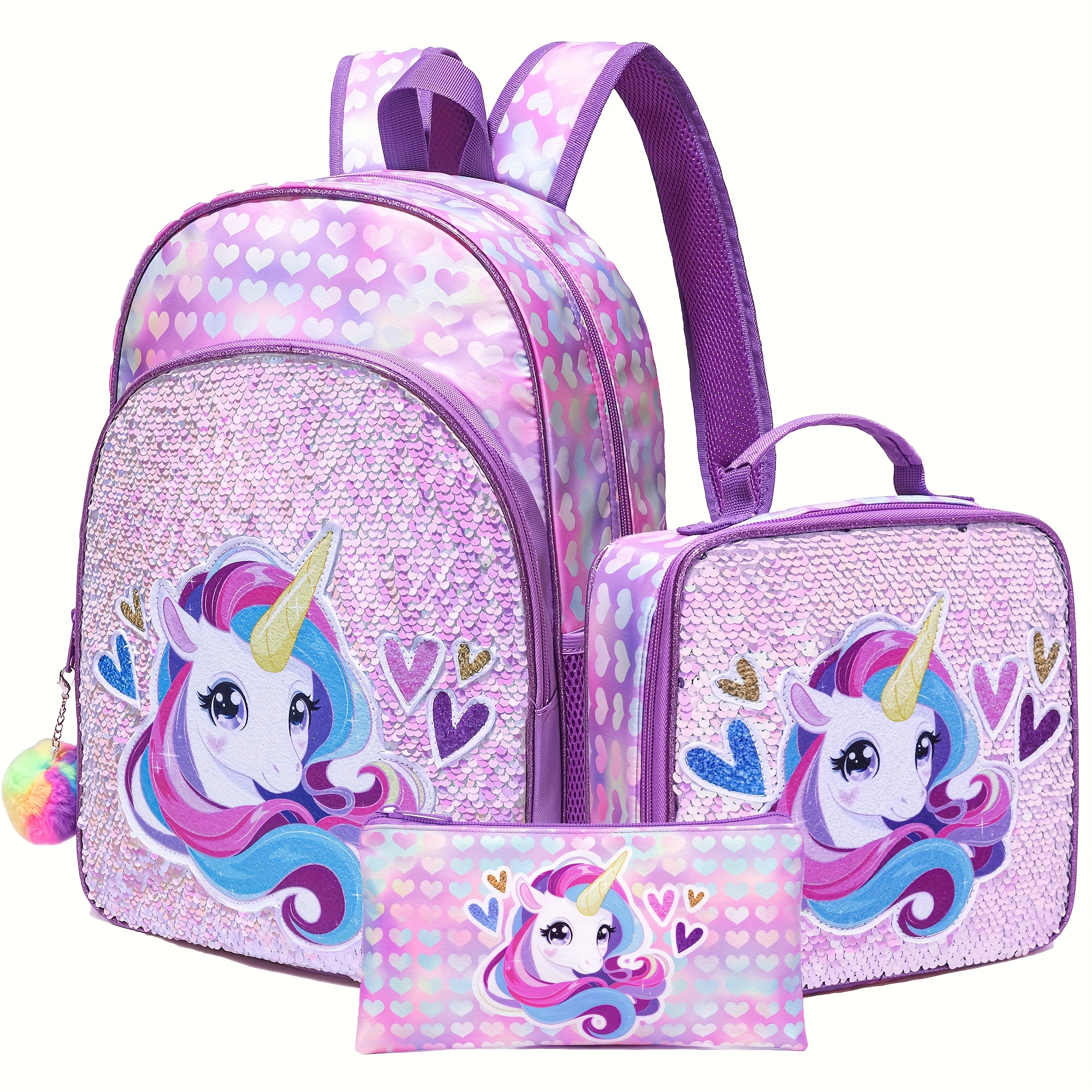 HW Unicorn Kids Backpack 17 Inch - Lightweight Daypack For School & Travel