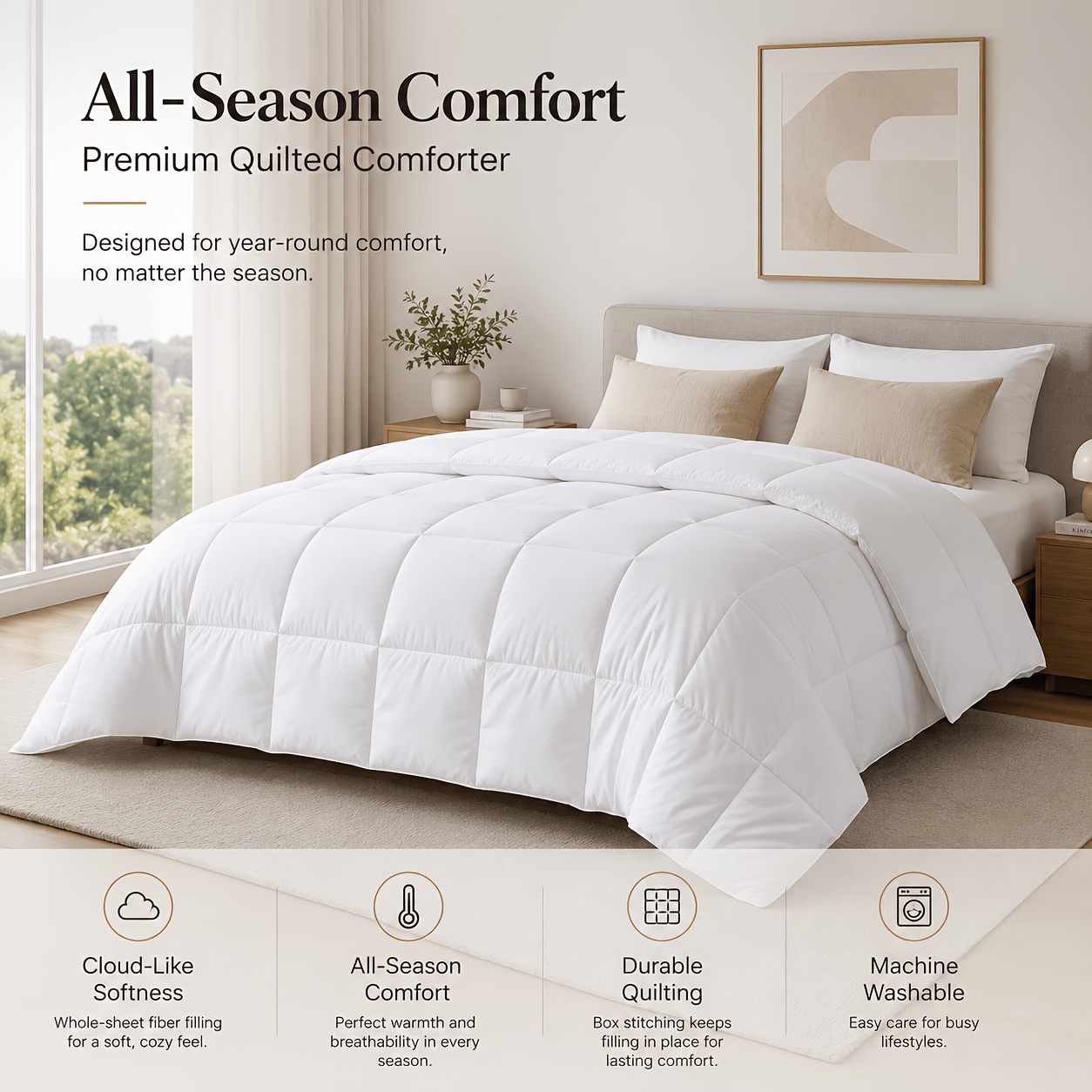 TEMU Single Piece Lightweight Quilted Coverlet, Soft Microfiber Bed Blanket, Breathable Bedspread, Machine Washable And Wrinkle Resistant