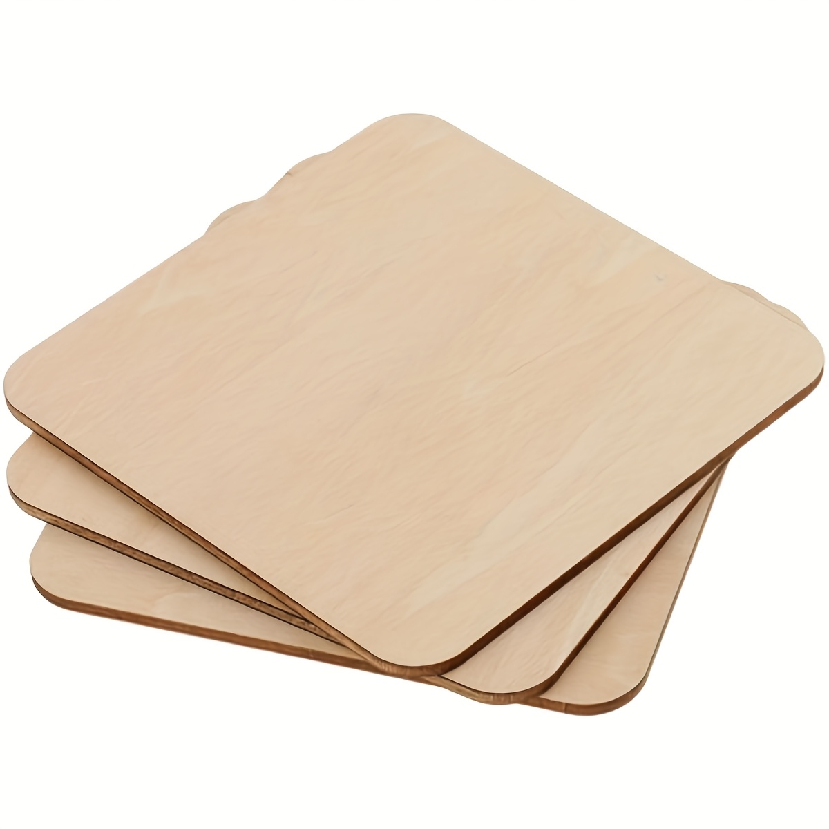 TEMU 10 pezzi, 10 cm x 10 cm (3,93 pollici x 3,93 pollici), in legno da intagliare e dipingere, foglio per pirografia, fette di sottobicchiere in