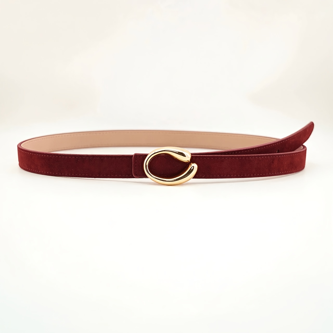 TEMU 1pc Women's Belt, Fashionable Vintage Matte Suede Pu Belt For Daily Wear With Skirts, Casual Jeans, Waist-cinching Decorative Belt