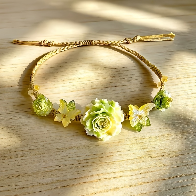 Two-Tone Rose Handwoven Bracelet