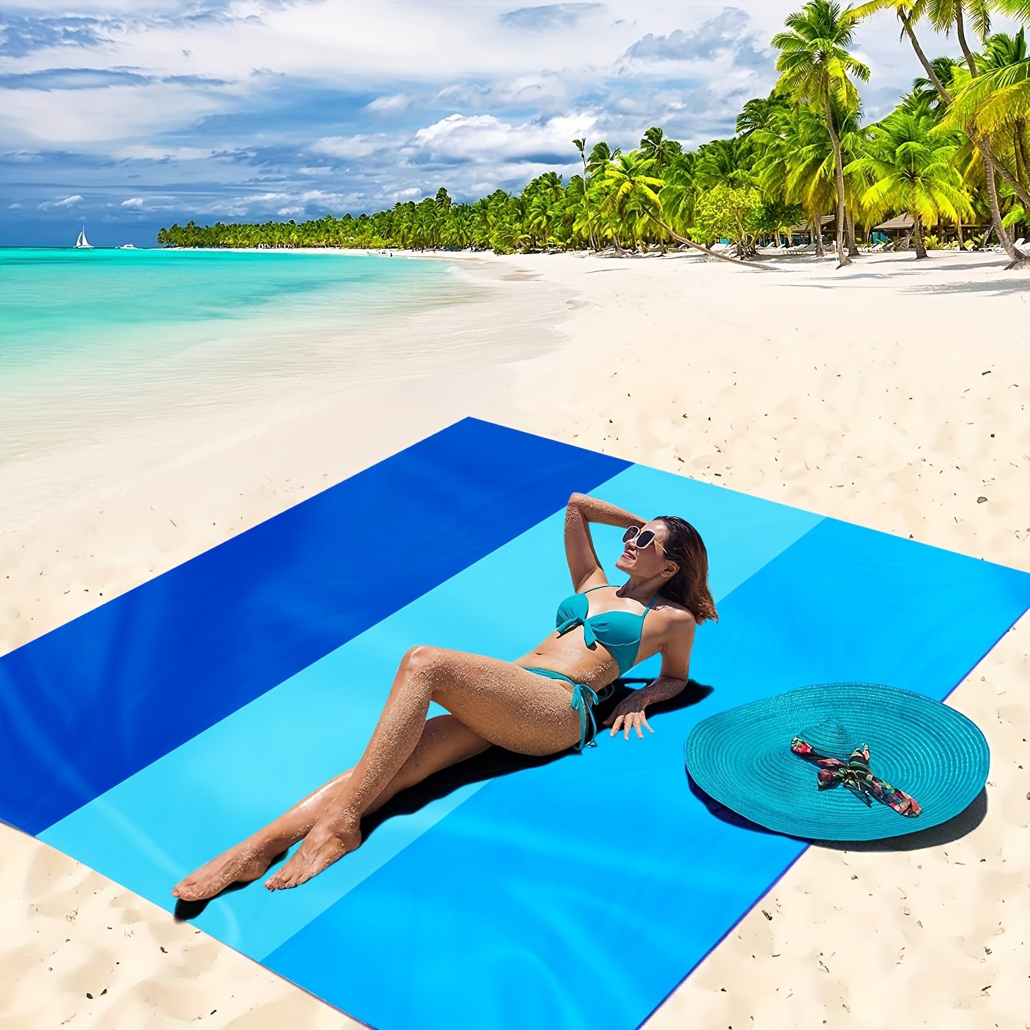 Sandproof Beach Blanket With Pillow Beach Picnic Blanket Extra