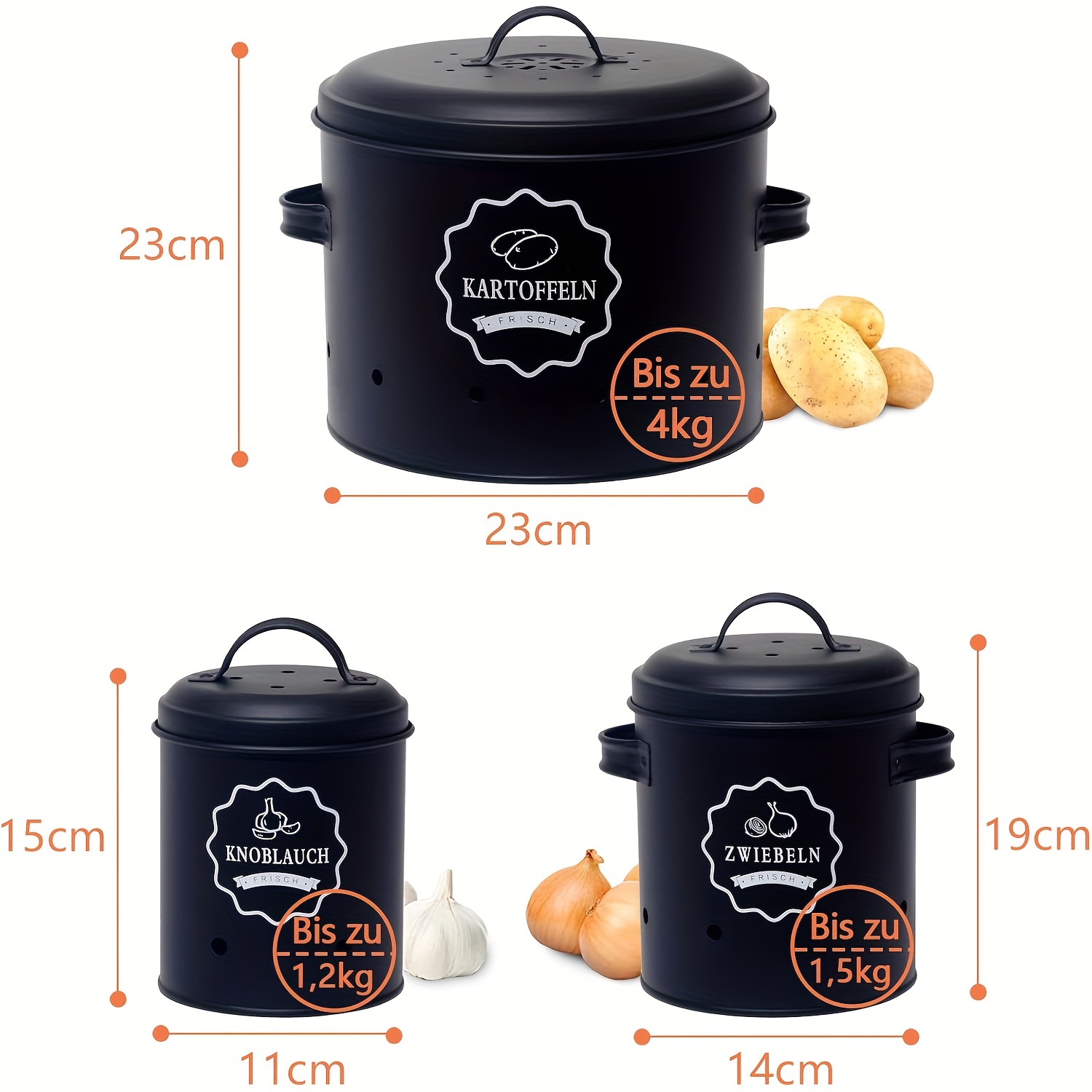 TEMU Premium Potato Storage Box [set Of 3], Potatoes, Onions And Garlic Storage, Vegetables Fresh For .