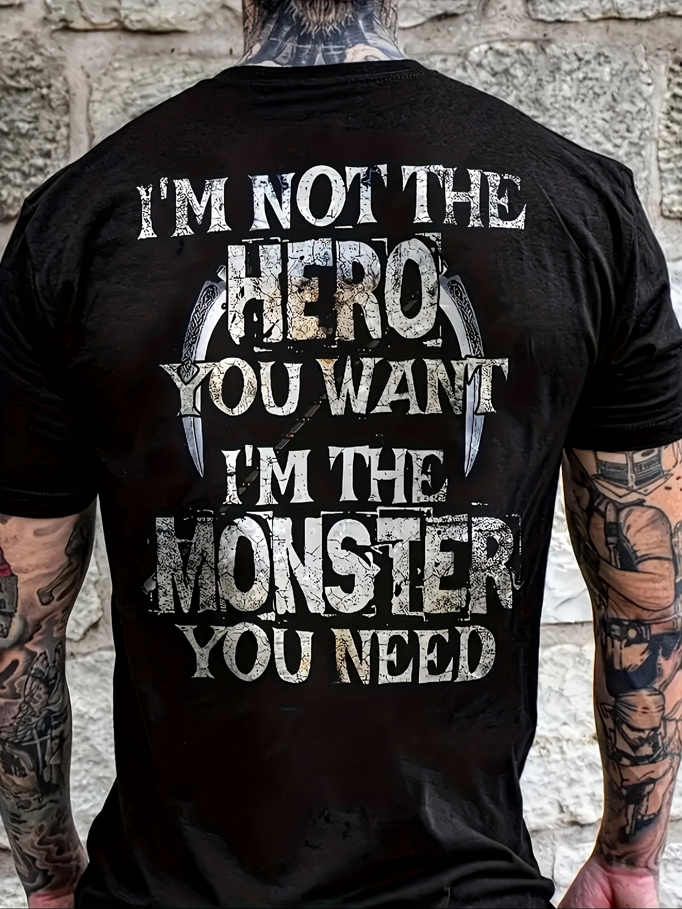 Plus Size Men's Letters Print Short Sleeve T-Shirt, Casual Fashion Crew Neck Tee, All Over Graphic Top For Outdoor Sport And Leisure, Big & Tall Guys