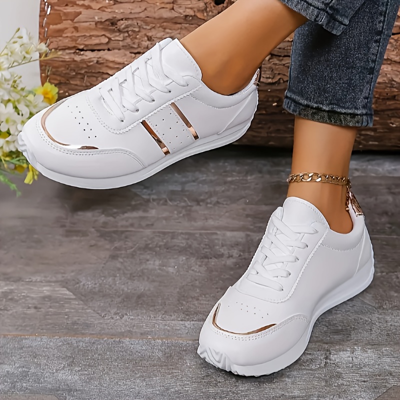 

Women's Lightweight Fashion Sneakers - , Breathable Fabric Lining, Pvc Sole, Leather Upper