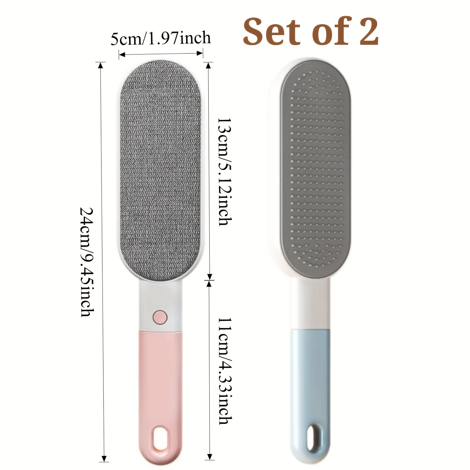2 pack static pet hair remover brushes set reusable fabric shaver lint roller alternative 4 in 1 multi surface cleaner for clothes sofa bedding carpets Product details 6