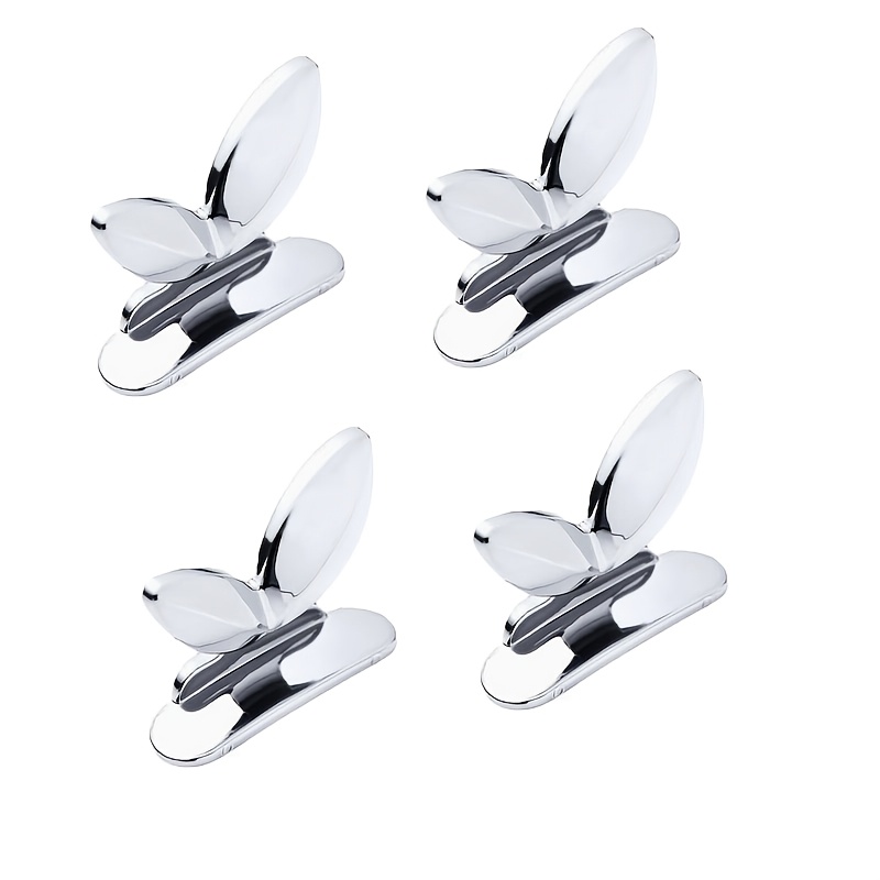 Image of 4pcs/set Toilet Seat Handle Blade-shaped Self-adhesive Tool Multi-grip Handle Compatible With Toilet Seats, Drawers, Cabinets Bathroom Home Accessories Daily Household Practical