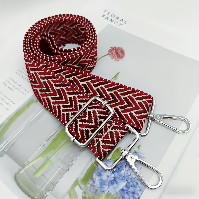 TEMU Correa de bolso tejida ajustable y colorida, correa de de repuesto de 3.8 cm de ancho con resistentes broches de metal para viajes y trayectos