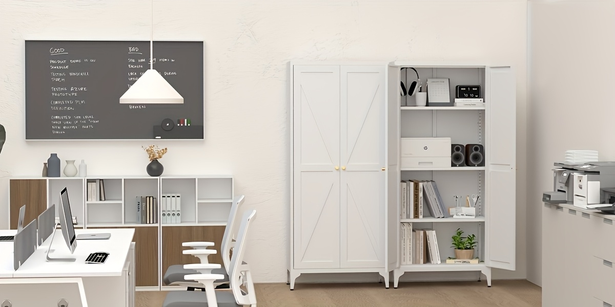 Metal Storage Cabinet, Metal Kitchen Pantry Cabinet, Food Pantry Storage Cabinets With Doors And Shelves, Large Steel Storage Cabient For Dinning Room, Laundry Room, White/Black