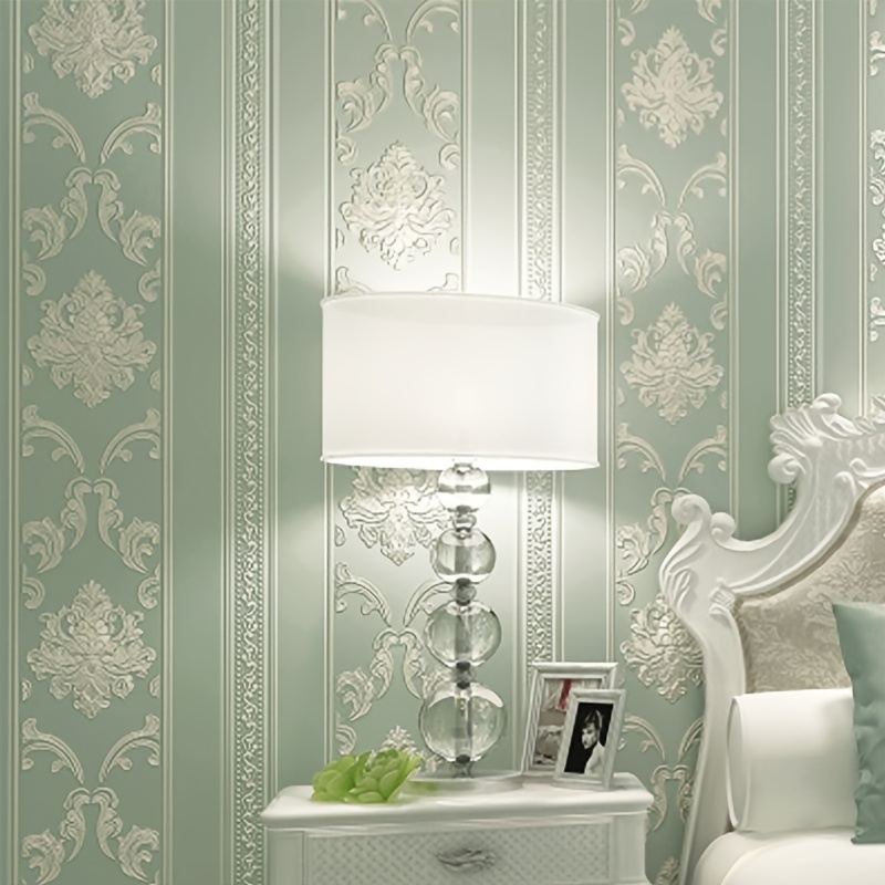 Image of European Striped Non-woven Wallpaper 3d Three-dimensional Warm Bedroom Living Room Restaurant Tv Background Wallpaper Non-self-adhesive Wallpapersuitable For Living Room And Bedroom