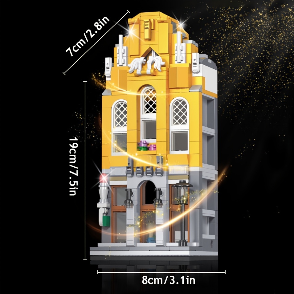 TEMU Bicycle Shop/ice //gym European (four-in-one, Building Block Set Model - Creative Desktop Diy Decoration, Perfect Gift For Christmas And