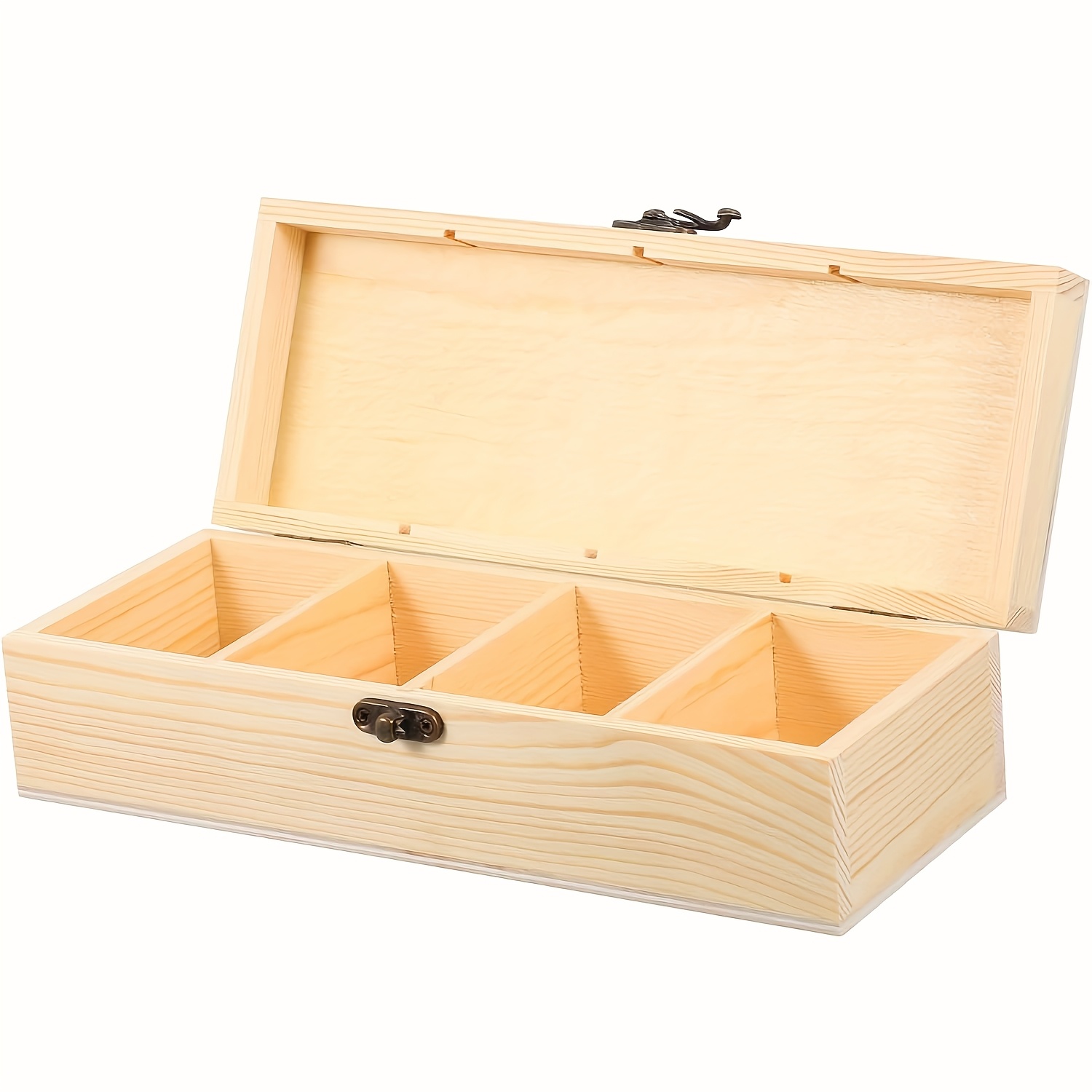 E-shop Schmuckaufbewahrungsbox aus Holz mit Mehrfachfach-Design - für Ohrringe, Ringe, Halsketten & Armbänder | Stilvolle Schmuckbox mit Trennwänden,