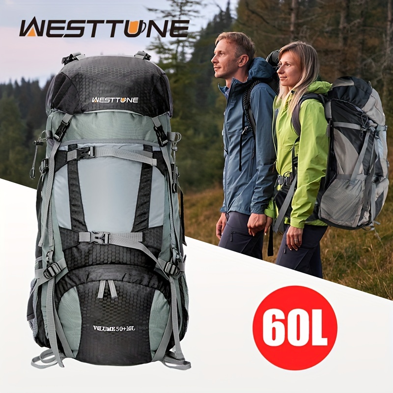 

60l Explorer Internal Frame Backpack For Hiking, Camping, Backpacking, Rain Cover Included