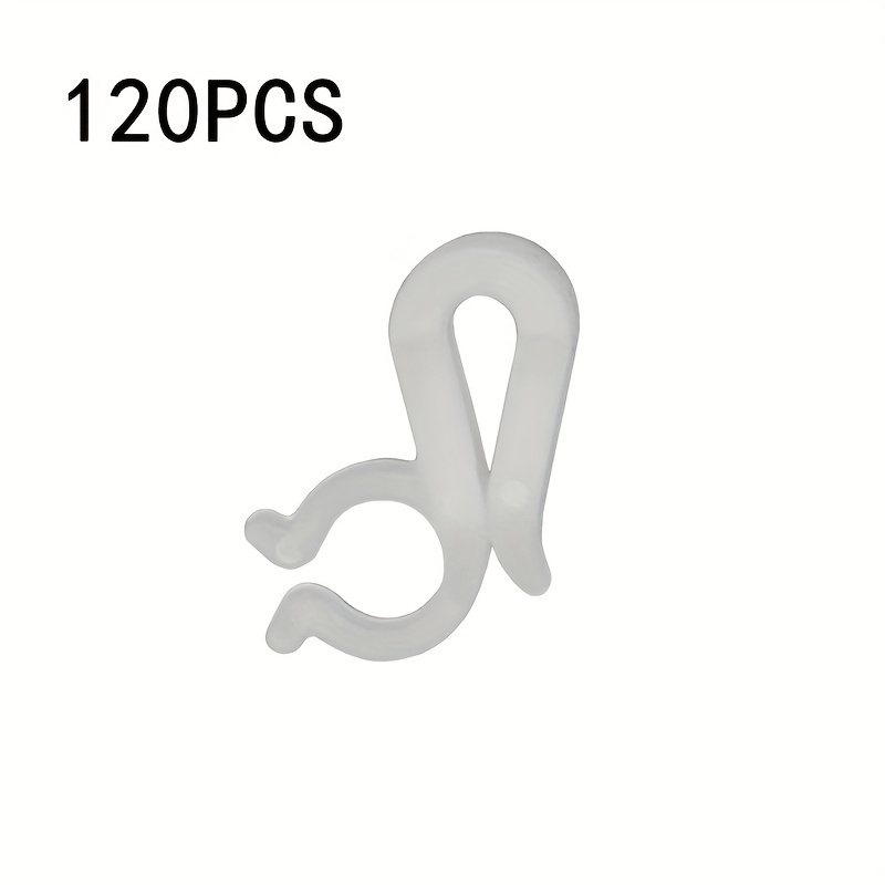 TEMU 20/60/120pcs White Plastic Outdoor Christmas Clips, Weatherproof Hooks For Holiday Lights & Garden Decor - Battery-free, Halloween, Christmas,
