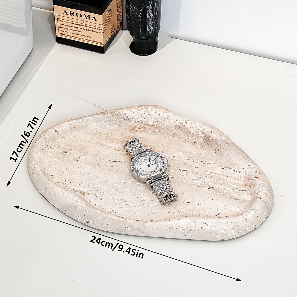 1 Natural Marble Jewelry Storage Tray, a Premium Stone Cloud-shaped Entryway Decor Piece, Suitable for Home, Bathroom, Kitchen, Living Room, Bedroom, Coffee Table, Dining Room, and Room Decoration, Non-Food Contact