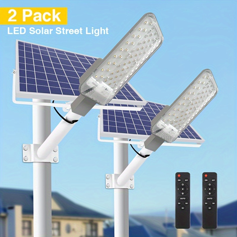 

2 Pieces Of Powerful Solar Street Light 6000mah, With Led Lens Lamp Bead 6500k Split Solar Wall Light, Suitable For Garden Garden Garage And Commercial Lighting Street Lights.