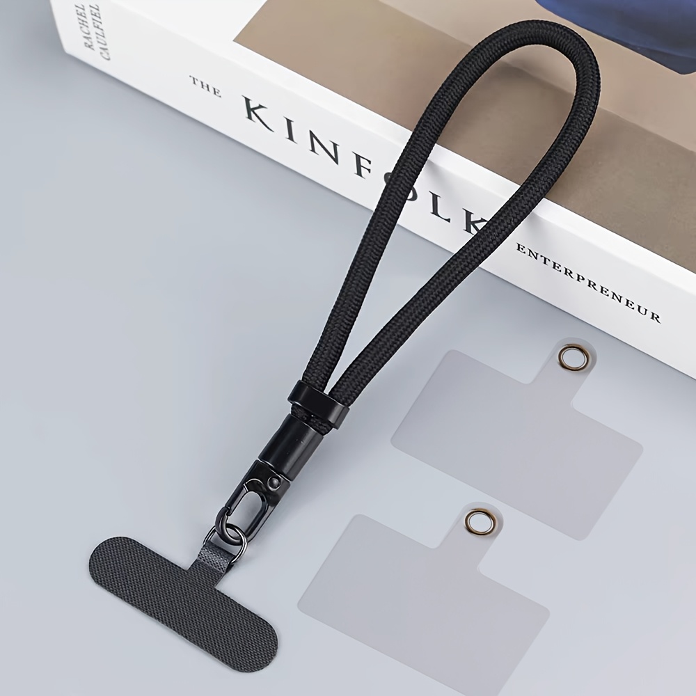 E-shop 4-teiliges Set (1 Diebstahlsicherer Handy-Lanyard + 1 Hochwertiger Oxford-Stoff-Clip + 2 Transparente Clips). Selbstverriegelnder