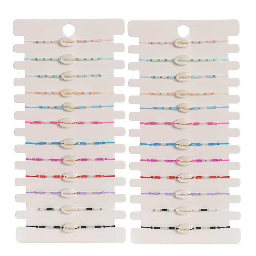 

12pcs Set Of Colorful Shell & Bead Bracelets - Fashionable, Accessory For Casual Attire