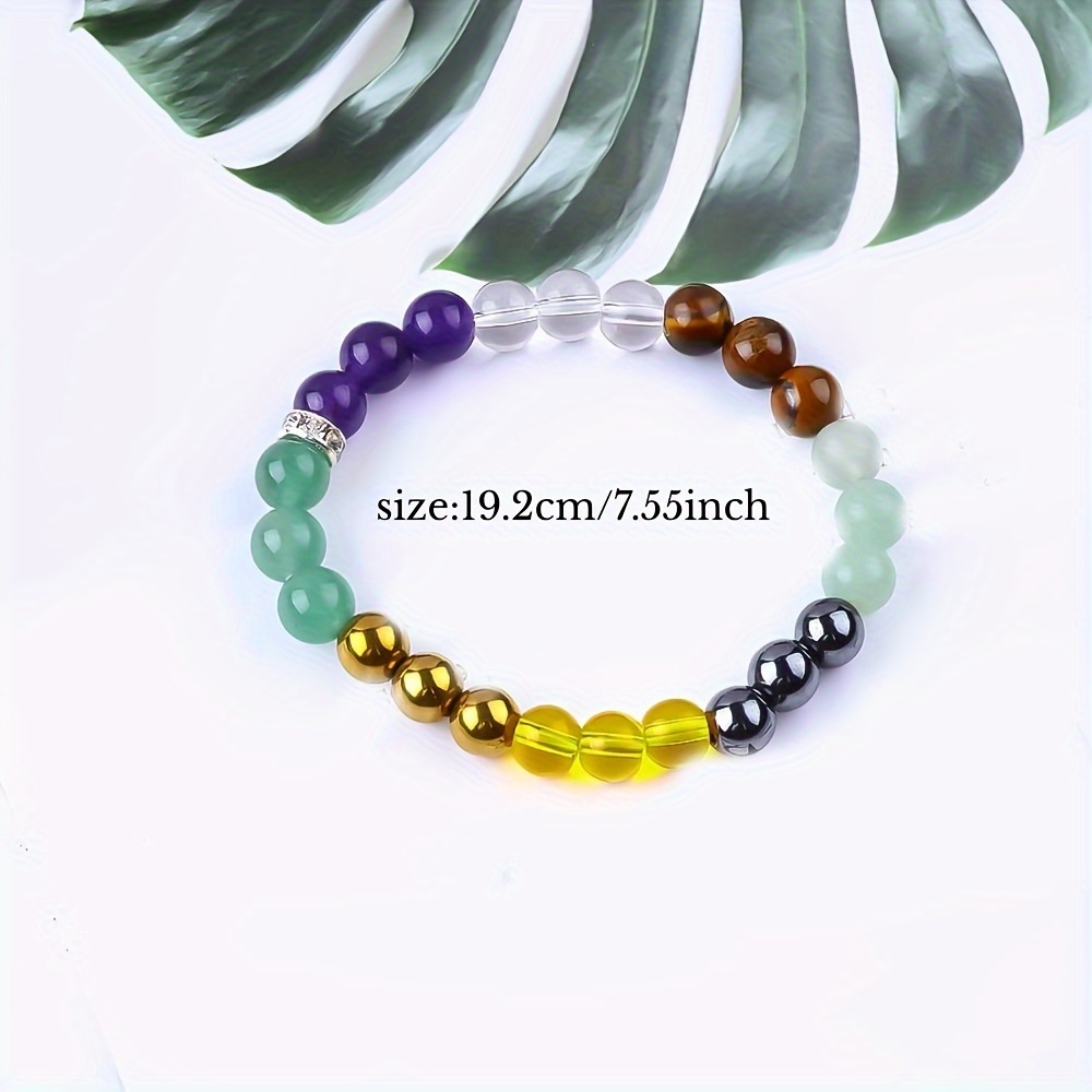 1pc 7 Chakra Bracelet Amethyst Clear Quartz Red Jasper Carnelian Citrine  Green Aventurine And Sodalite 8mm Round Gemstone Chakra Crystal Perfect For  Meditation - Health & Household - Temu