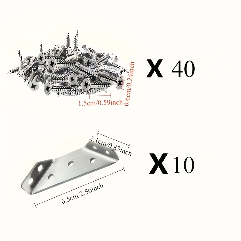 Heavy-duty Corner Bracket With Screws - 90-degree Angle Support, Scratch-resistant, For Furniture And Wood Frames