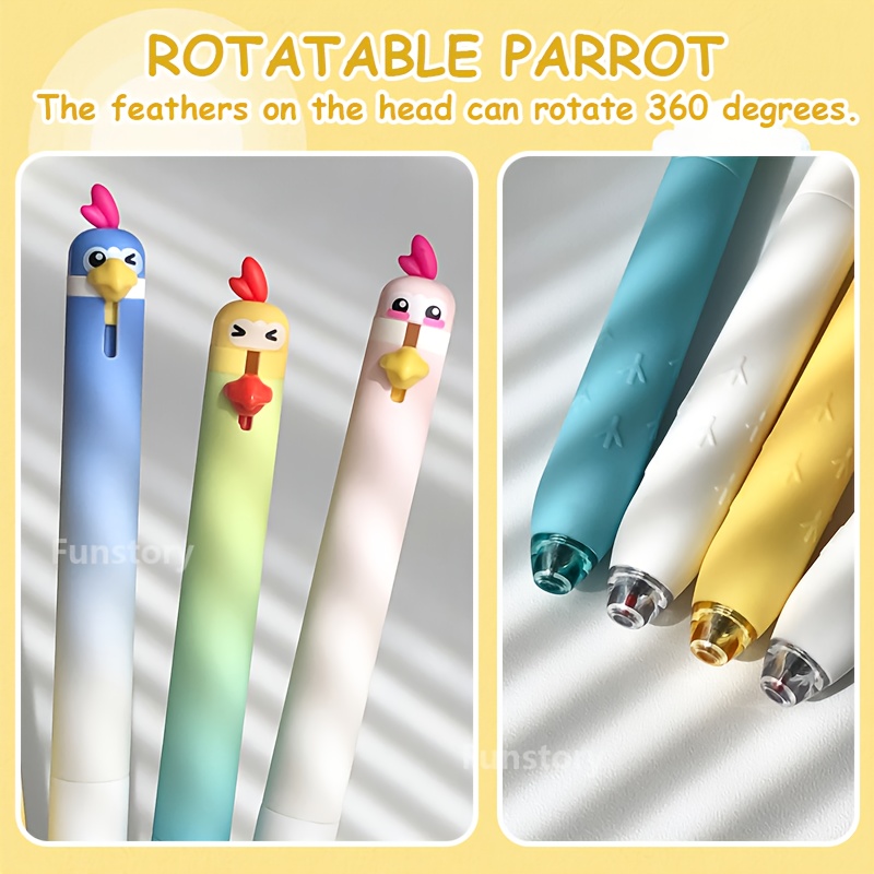 8pcs set creative parrot   fun   0.5mm smooth tip quick dry cute   supplies fidget writing pens, desk stationery, study essentials, whimsical pens,   stationery, lightweight pen, ergonomic grip, click mechanism, fidget pen, creative professionals, stationery lovers Product details 5