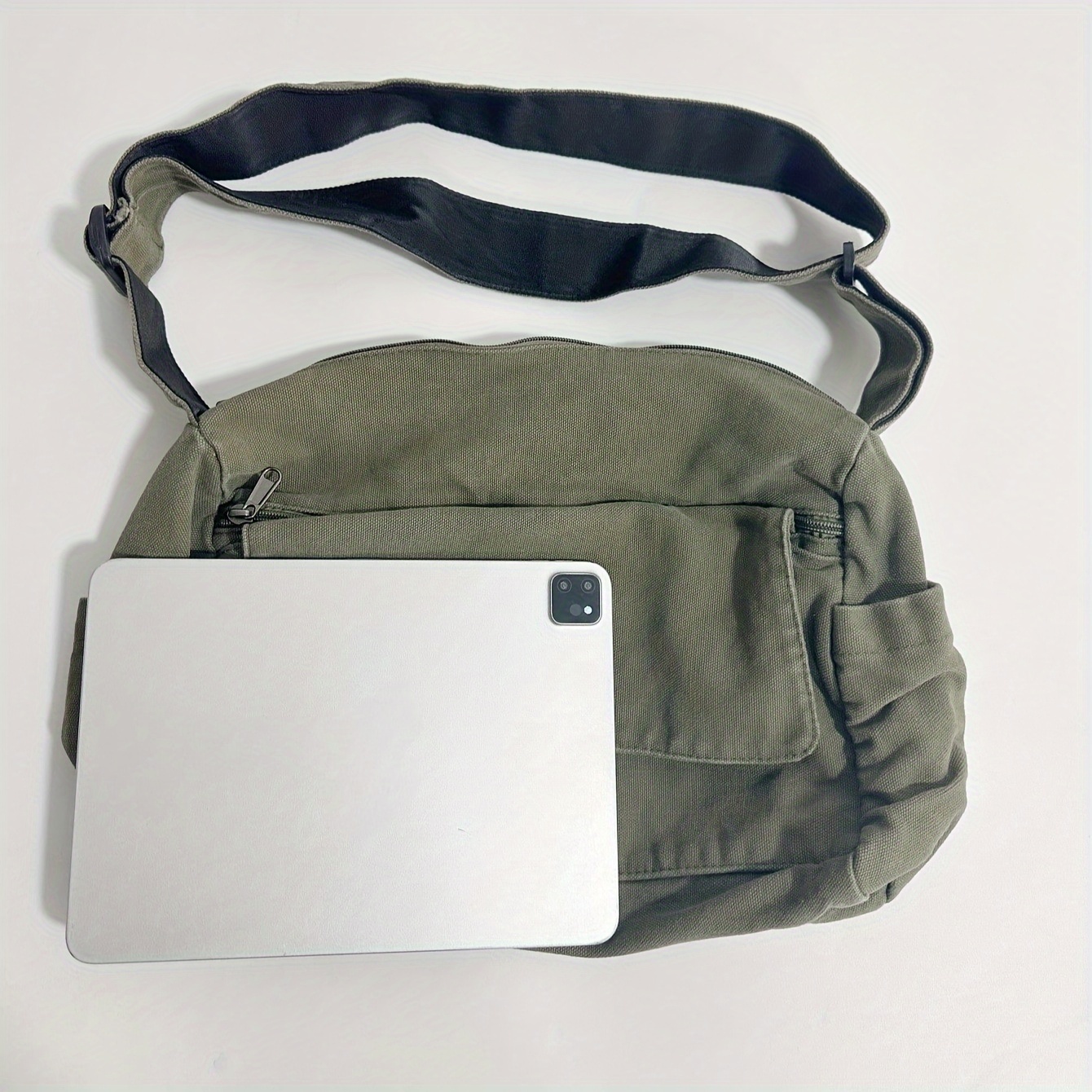 Durable Canvas Retro Y2K Hobo Crossbody Bag, Large Capacity