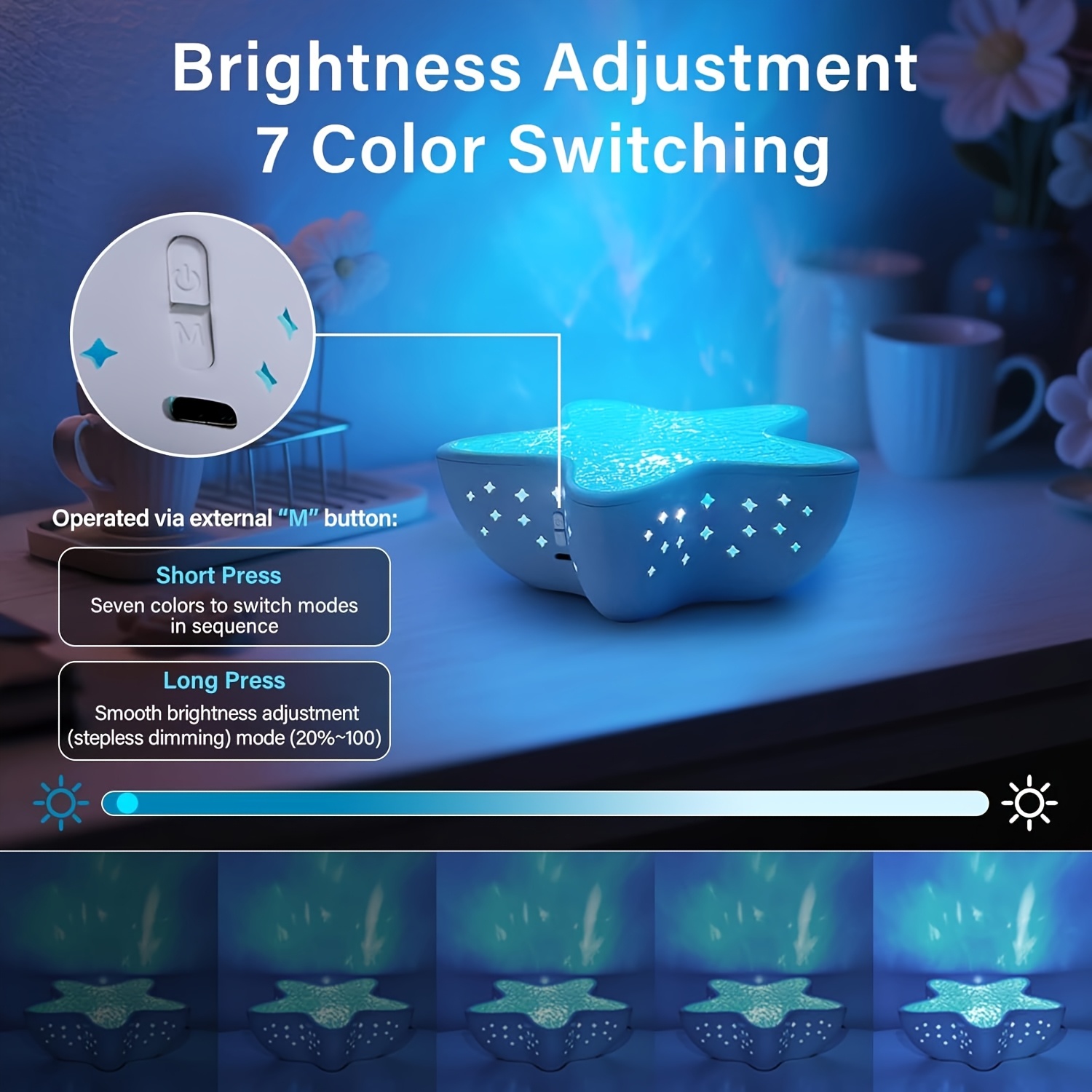 projecteur aurores boréales, projecteur   océaniques pour lumière de chambre, lumière galaxie pour décoration de dortoir, cadeau esthétique   pour chambre ou salon Détails du produit 6