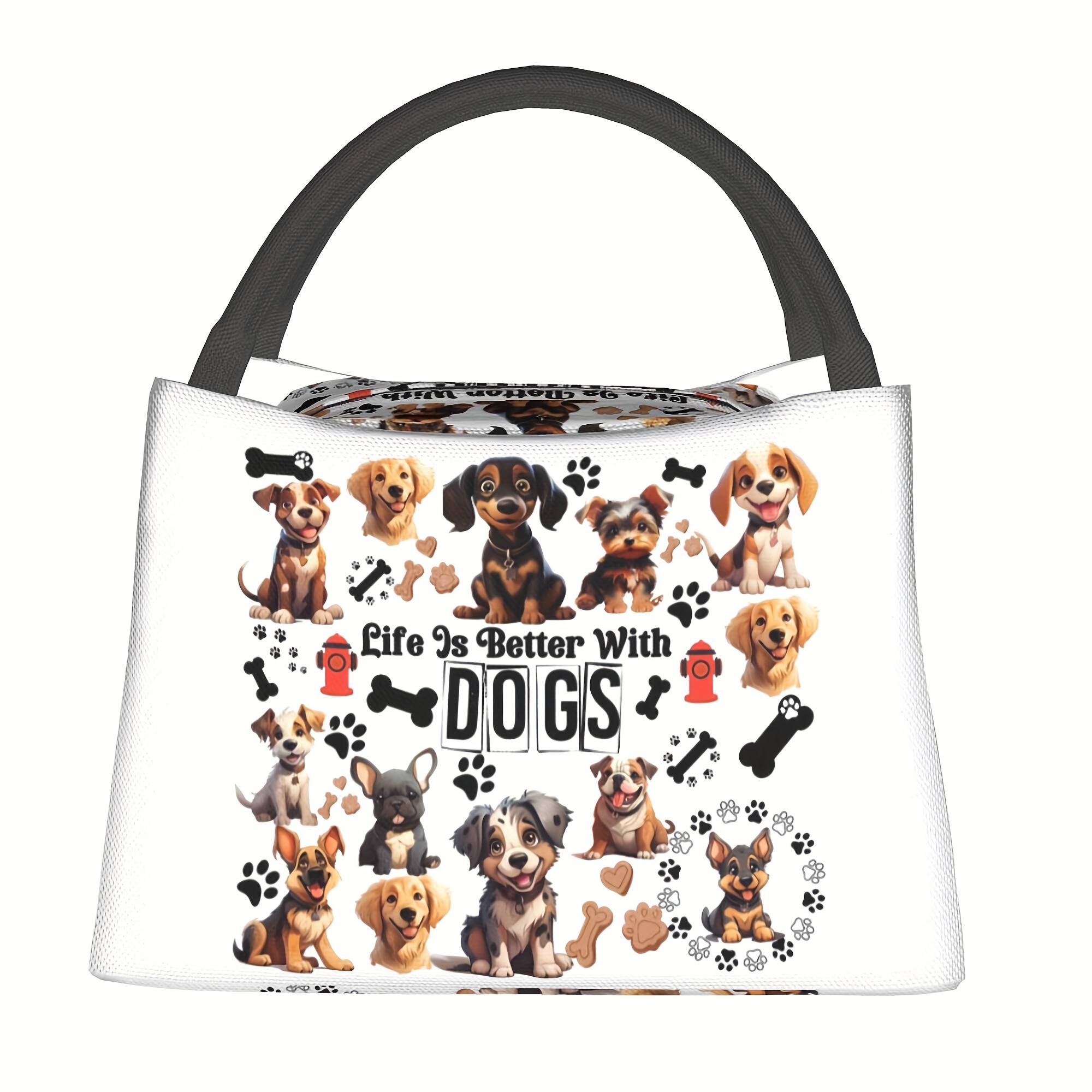 TEMU 1pc Having A Dog Is Better Pattern, Portable And Reusable Refrigerated Bag, Insulated Bag, Insulated Lunch Bag, Essential For Camping,