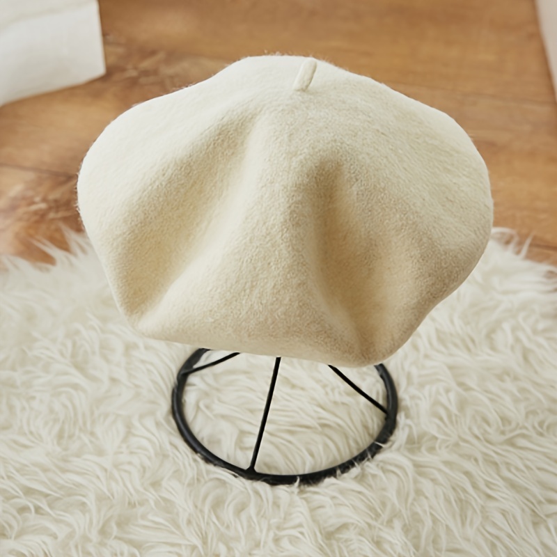 TEMU Women's Winter Tweed Beret Hat - Vintage Non-stretch Suitable For Weather, Casual & Outfits - Cozy Accessory (hand Wash/dry)