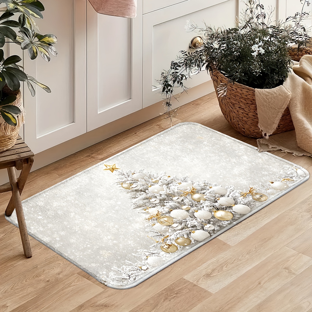 TEMU Christmas Tree Doormat, Suitable For Indoor And Outdoor Entry Mats, Bathroom Mats, A Gift For Moving Into A , Christmas Decorations, And