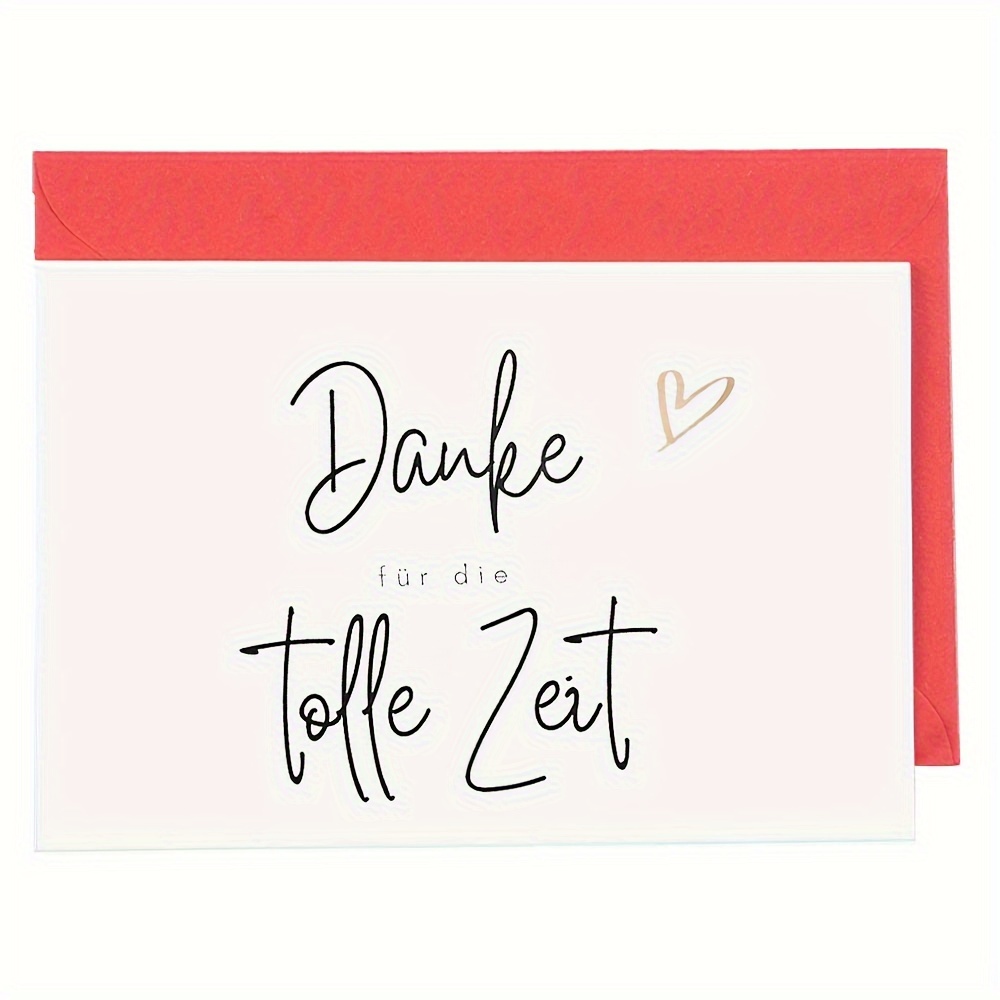 Charming 'thank You For The Great Time' Greeting Card With Heart Design - Includes Envelope, Perfect For Any Occasion