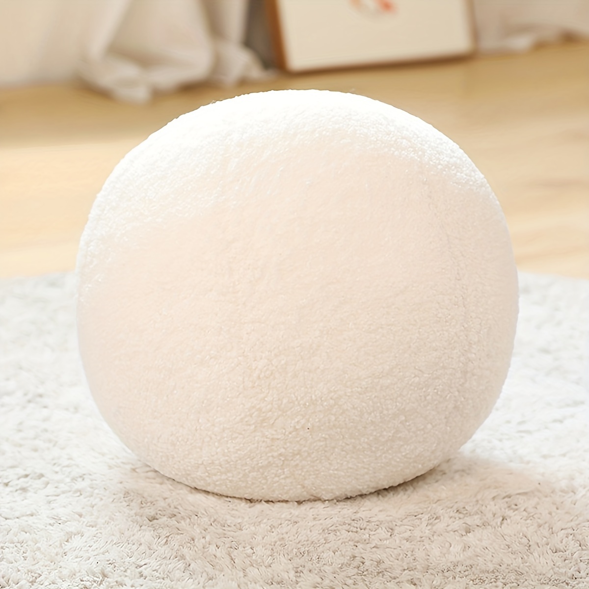 1pc Round Ball Pillows Decorative Throw Pillows Inch Round Plush Throw Pillows Circle Pillows Fluffy Pillow Inserts For Bedroom Living Room Couch Bed Home Decoration