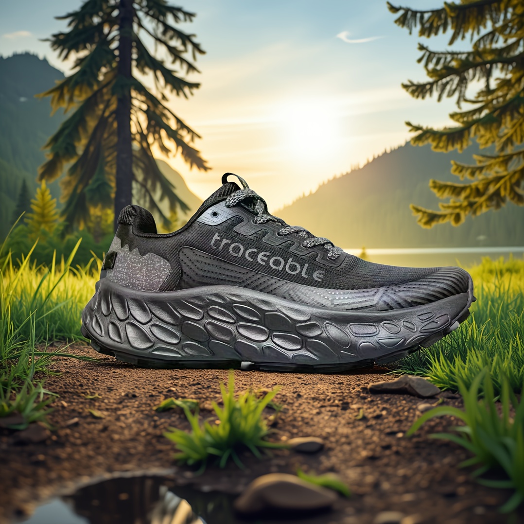 Sneakers, Men's Outdoor Shoes Lightweight Comfortable Trail Running Shoes Anti-Slip Shock Absorption Casual Fashion Sports Running Shoes