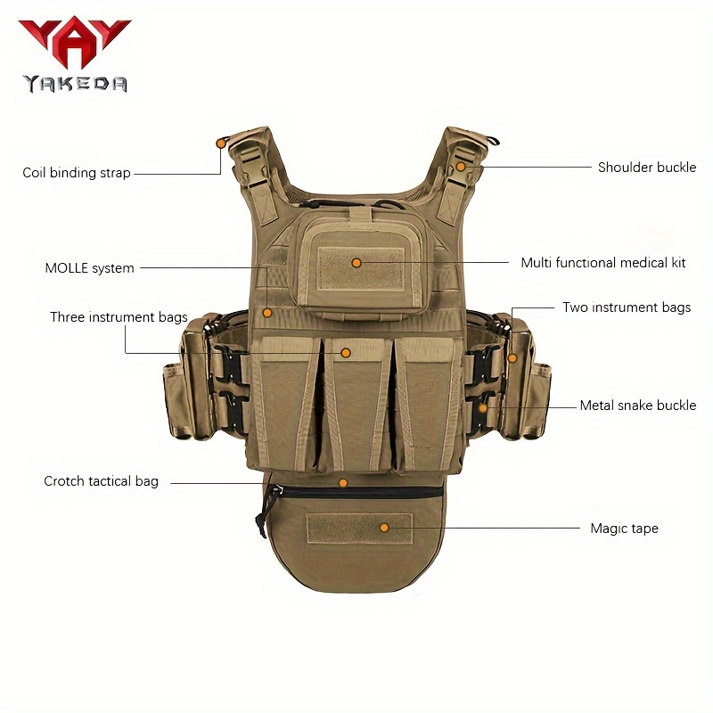Yakeda Tactical Vest Men Adjustable Quick Release Breathable - Temu